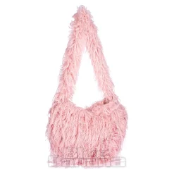 Blue Banana Long Fur Bag (Baby Pink)