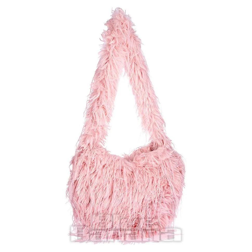 Blue Banana Long Fur Bag (Baby Pink)