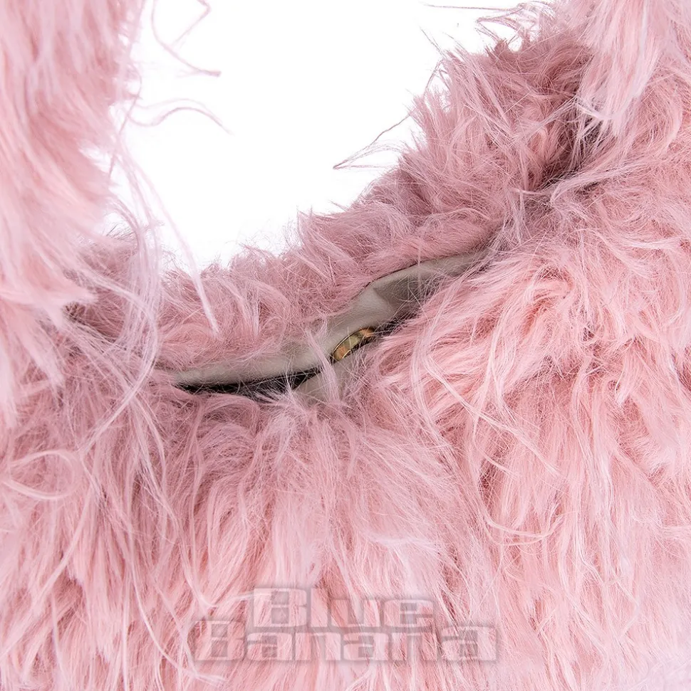 Blue Banana Long Fur Bag (Baby Pink)