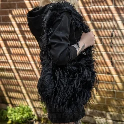 Blue Banana Long Fur Bag (Black)