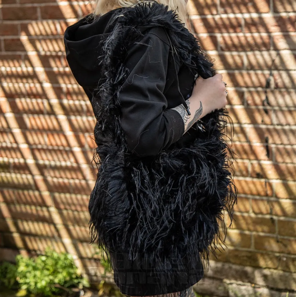 Blue Banana Long Fur Bag (Black)
