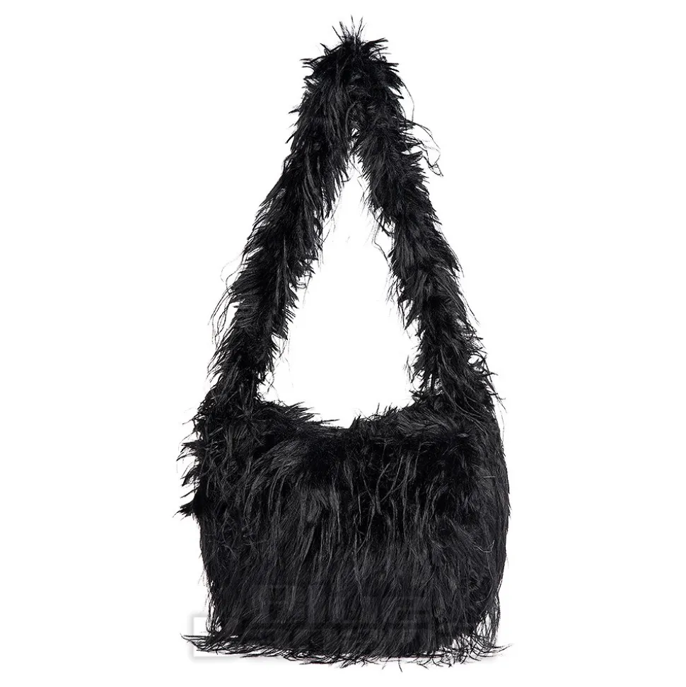 Blue Banana Long Fur Bag (Black)