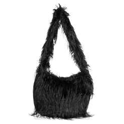 Blue Banana Long Fur Bag (Black)