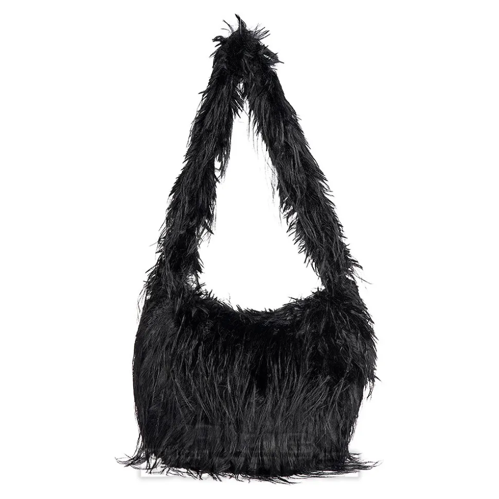 Blue Banana Long Fur Bag (Black)