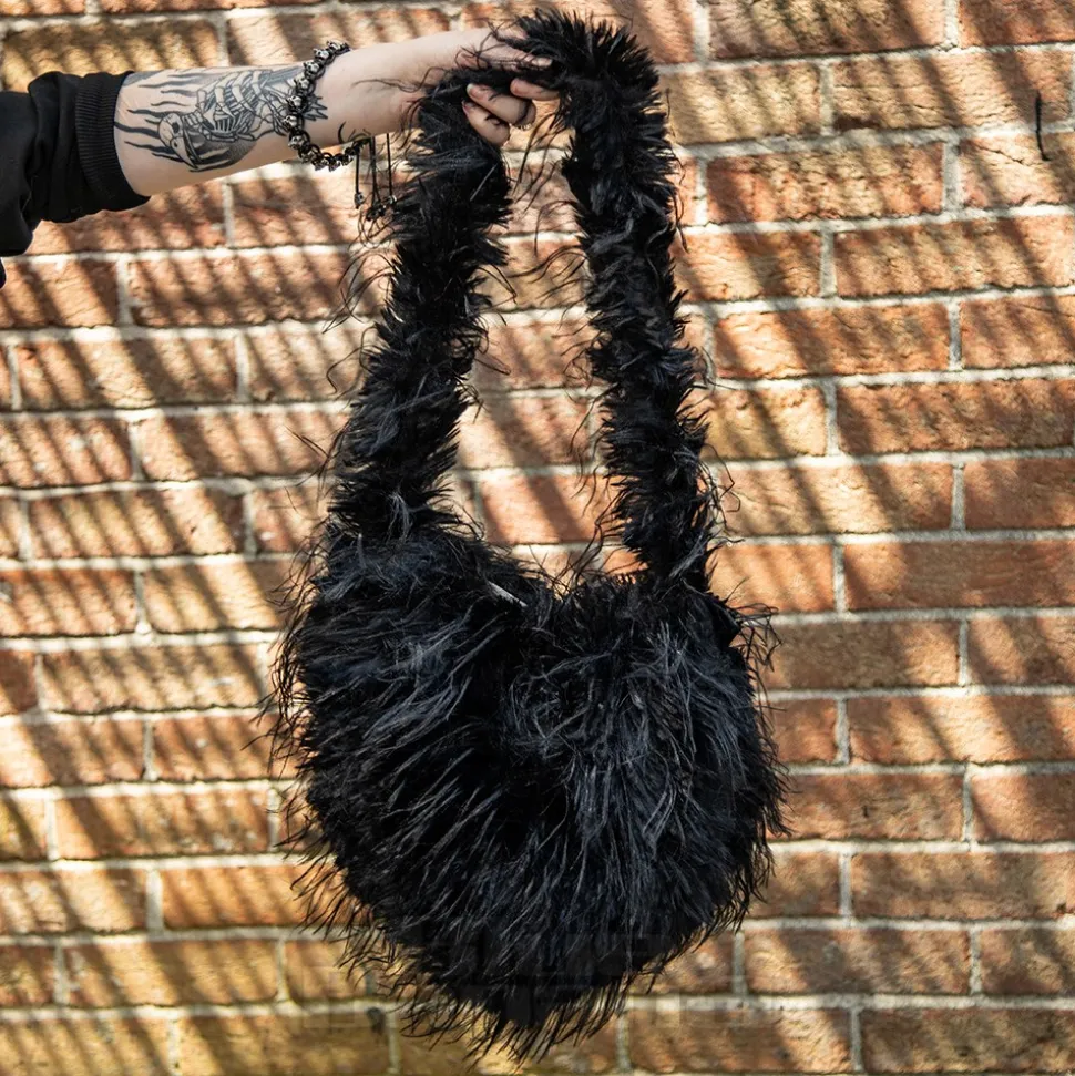 Blue Banana Long Fur Bag (Black)