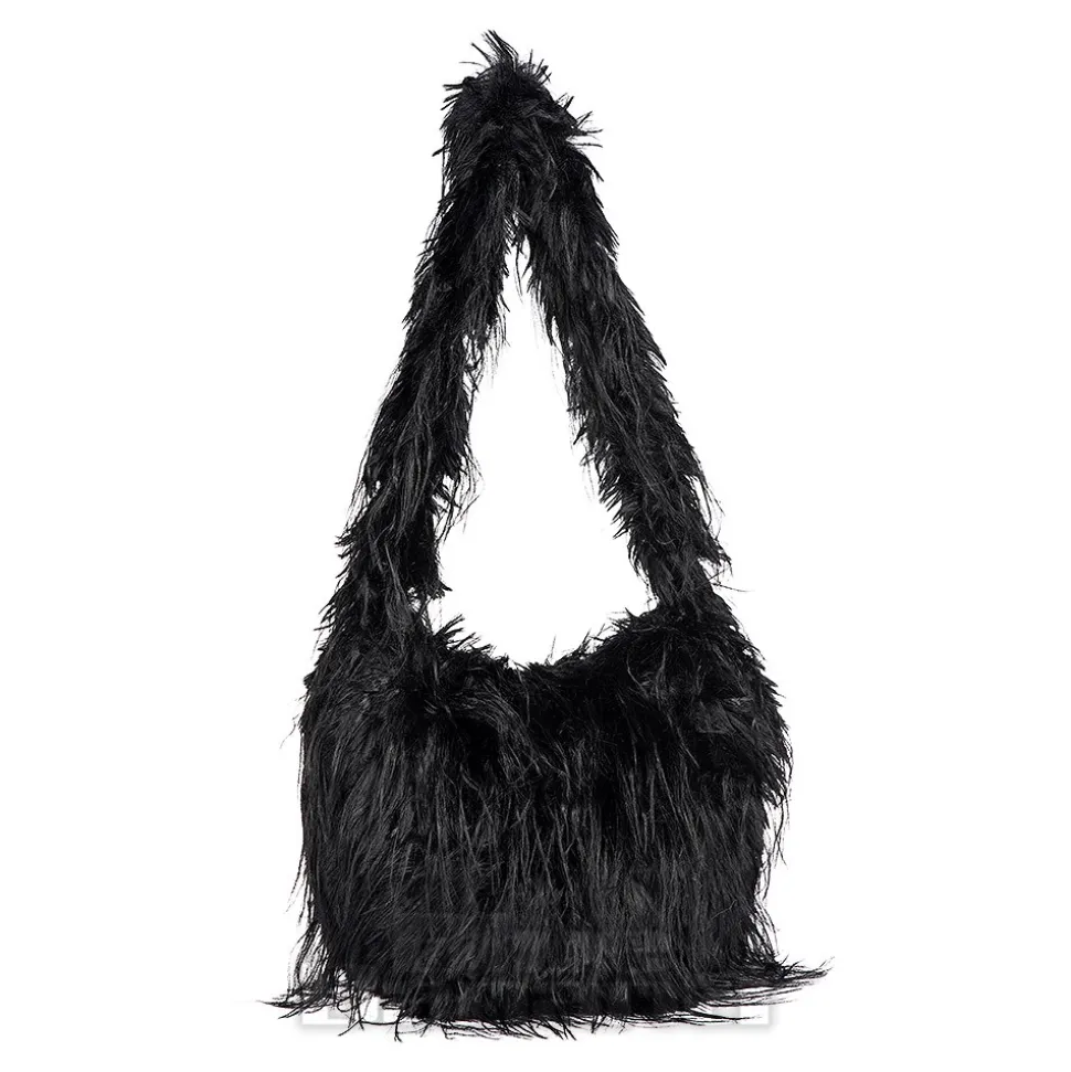 Blue Banana Long Fur Bag (Black)