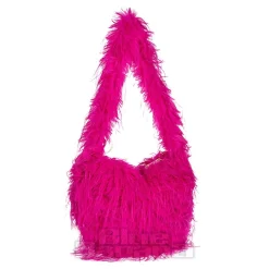 Blue Banana Long Fur Bag (Hot Pink)