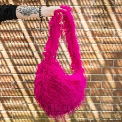 Blue Banana Long Fur Bag (Hot Pink)