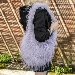 Blue Banana Long Fur Bag (Lilac)
