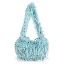 Blue Banana Long Fur Bag (Turquoise)