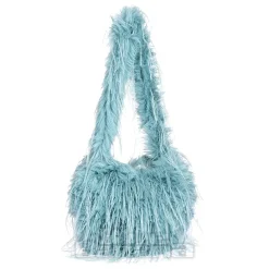 Blue Banana Long Fur Bag (Turquoise)