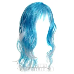 Blue Banana Long Layered Wig (Blue/White)