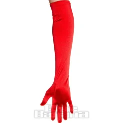 Blue Banana Long Satin Gloves (Red)
