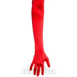 Blue Banana Long Satin Gloves (Red)