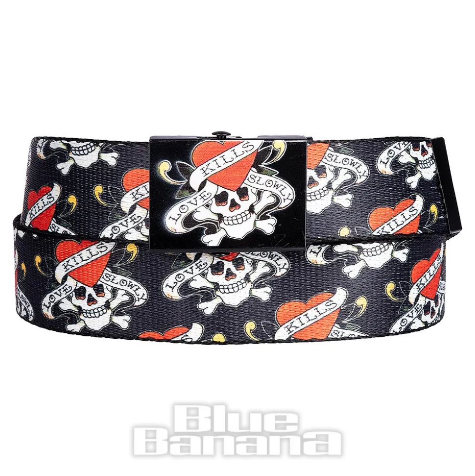 Blue Banana Love Kills Belt (Black)
