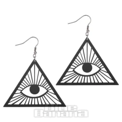Blue Banana Magic Eye Earrings (Black)