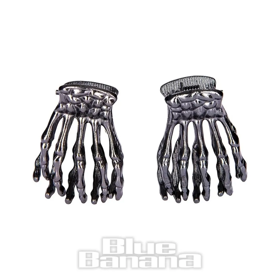Blue Banana Mini Claw 2pc Hair Clips (Black)