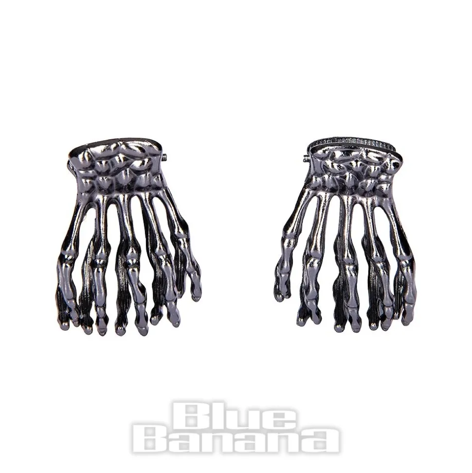 Blue Banana Mini Claw 2pc Hair Clips (Black)