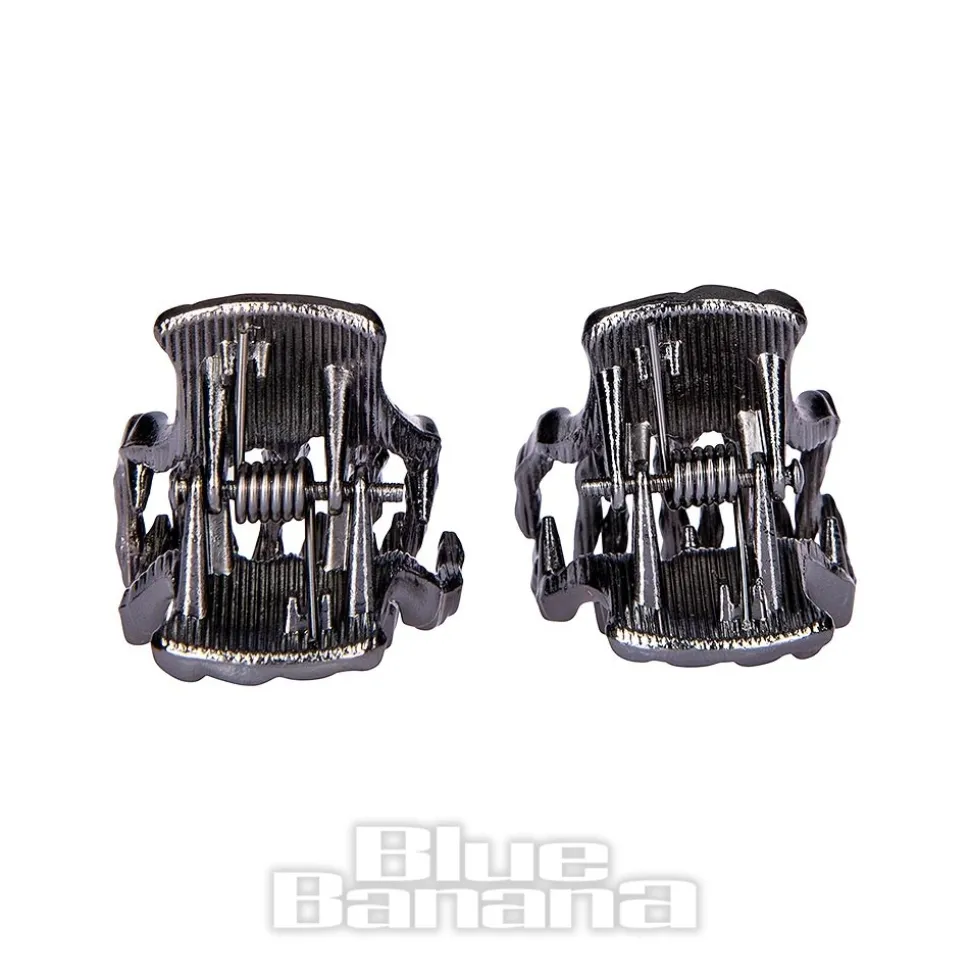 Blue Banana Mini Claw 2pc Hair Clips (Black)