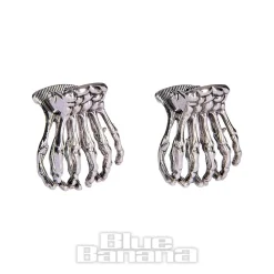 Blue Banana Mini Claw 2pc Hair Clips (Silver)