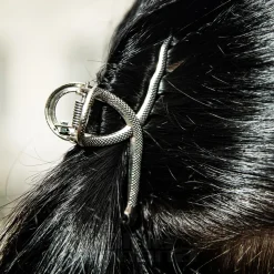 Blue Banana Mini Snake Hair Clip (Silver)