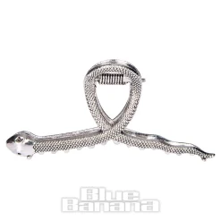 Blue Banana Mini Snake Hair Clip (Silver)