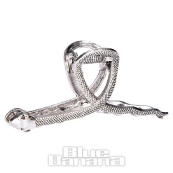 Blue Banana Mini Snake Hair Clip (Silver)