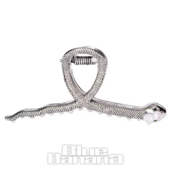 Blue Banana Mini Snake Hair Clip (Silver)
