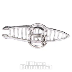 Blue Banana Mini Snake Hair Clip (Silver)