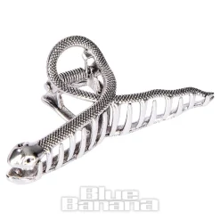 Blue Banana Mini Snake Hair Clip (Silver)
