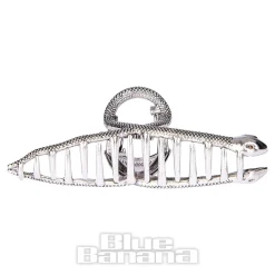 Blue Banana Mini Snake Hair Clip (Silver)