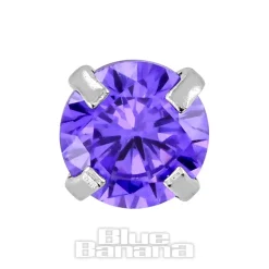 Blue Banana 1.2mm Amethyst Jewel Tragus Bar (3mm)