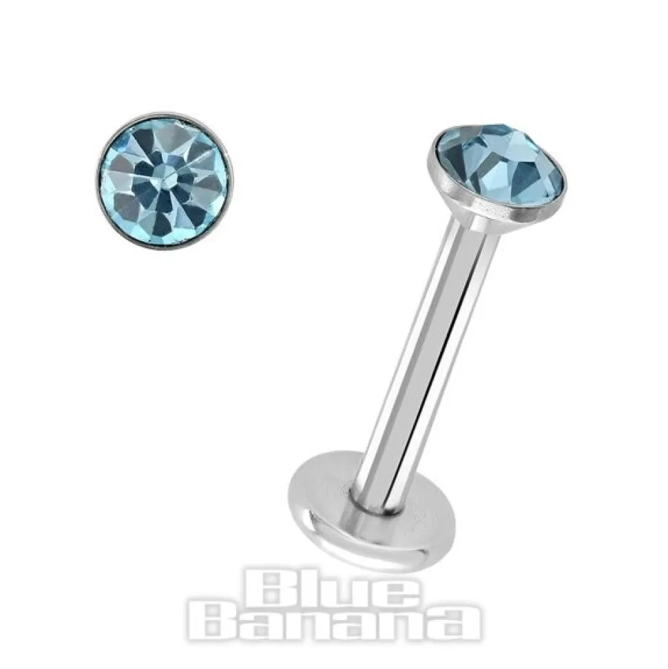 Blue Banana 1.2mm Aqua Jewel Labret (3mm)