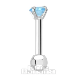Blue Banana 1.2mm Aqua Jewel Tragus Bar (4mm)