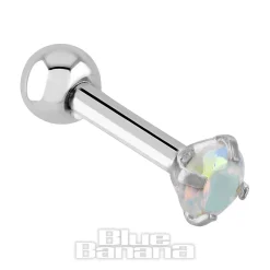 Blue Banana 1.2mm Aurora Borealis Jewel Tragus Bar (3mm)