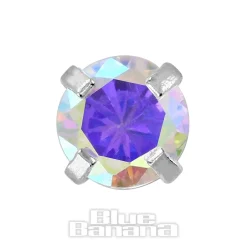 Blue Banana 1.2mm Aurora Borealis Jewel Tragus Bar (3mm)