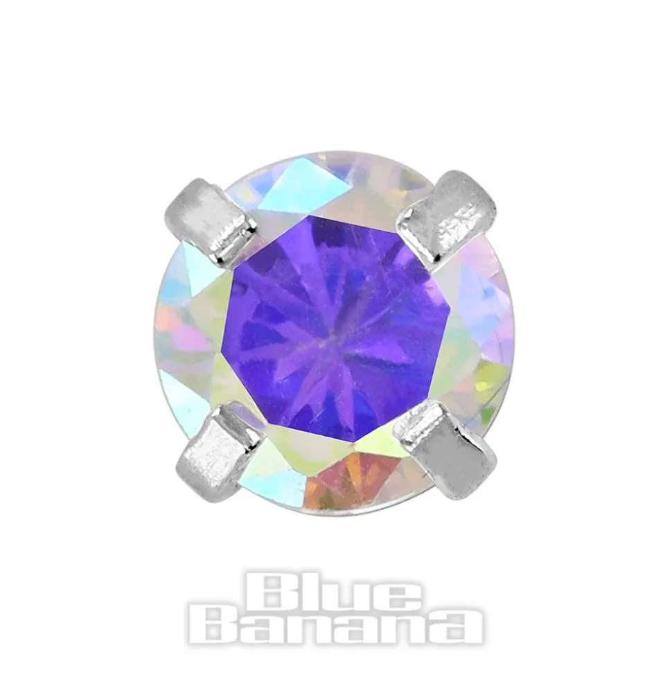 Blue Banana 1.2mm Aurora Borealis Jewel Tragus Bar (3mm)