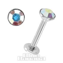 Blue Banana 1.2mm Aurora Borealis Jewel Labret (4mm)