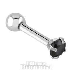 Blue Banana 1.2mm Black Jewel Tragus Bar (3mm)