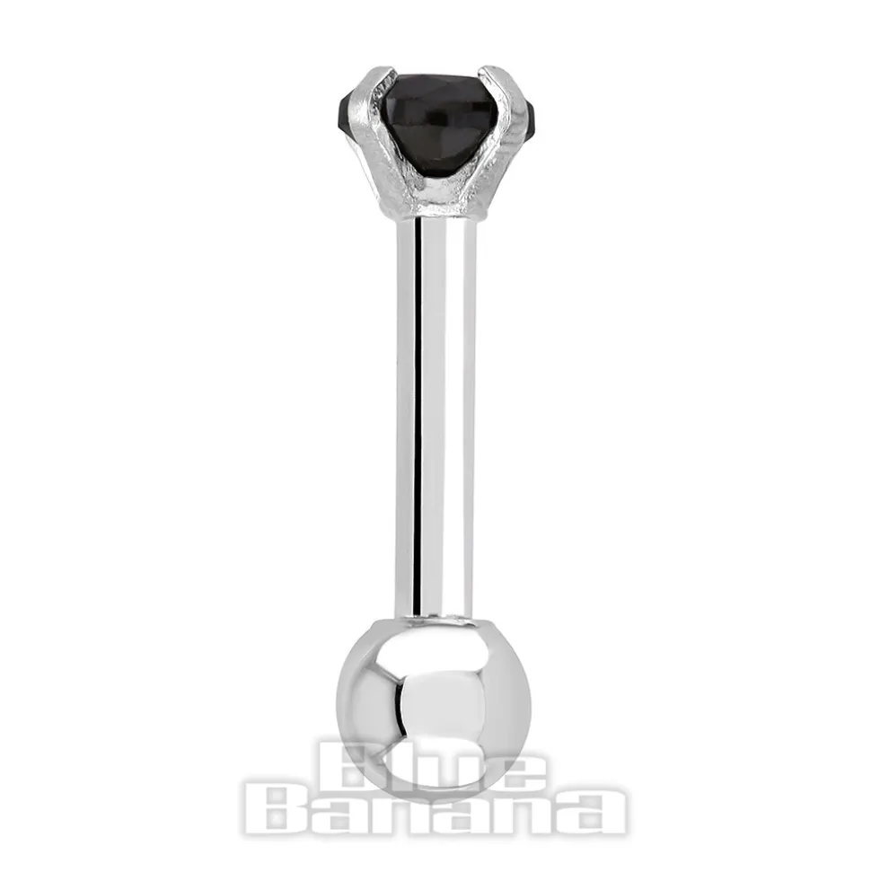 Blue Banana 1.2mm Black Jewel Tragus Bar (3mm)
