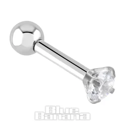Blue Banana 1.2mm Crystal Jewel Tragus Bar (3mm)
