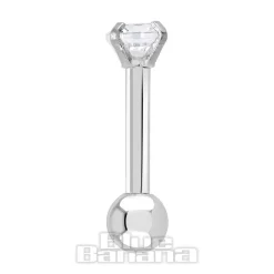 Blue Banana 1.2mm Crystal Jewel Tragus Bar (3mm)