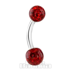 Blue Banana 1.6mm Glitter Navel Bar (Siam)