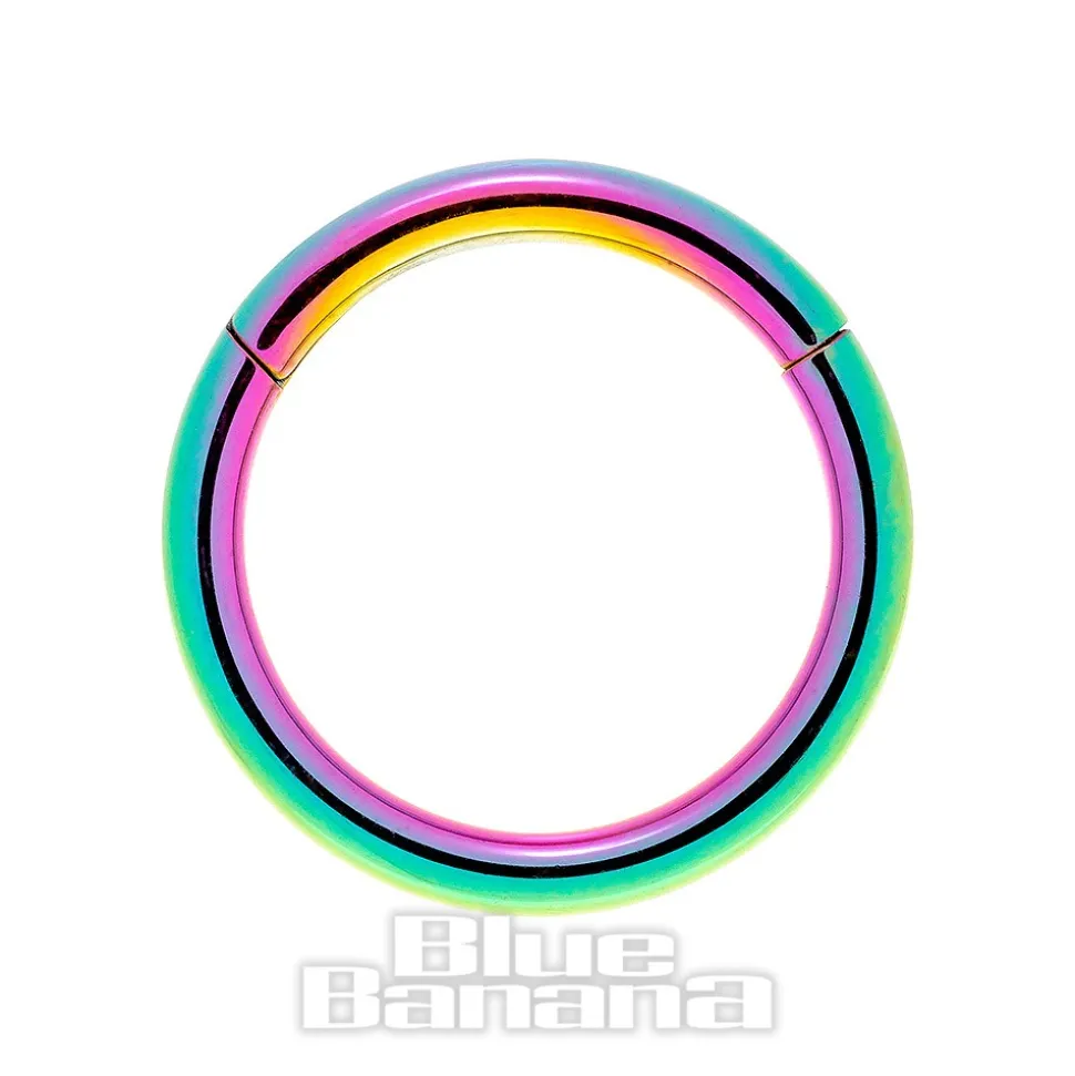 Blue Banana 1.2mm Hinged Segment Ring (Rainbow)