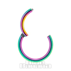Blue Banana 1.2mm Hinged Segment Ring (Rainbow)