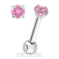 Blue Banana 1.2mm Rose Jewel Tragus Bar (3mm)