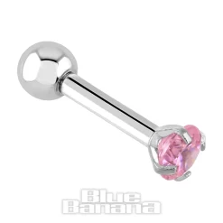 Blue Banana 1.2mm Rose Jewel Tragus Bar (3mm)