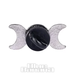 Blue Banana Moon Phases Pin Badge (Black)