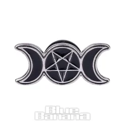 Blue Banana Moon Phases Pin Badge (Black)
