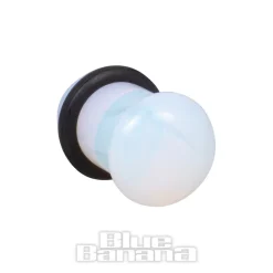 Blue Banana Moonstone Gemstone Ear Plug 4-16mm (Opal White)
